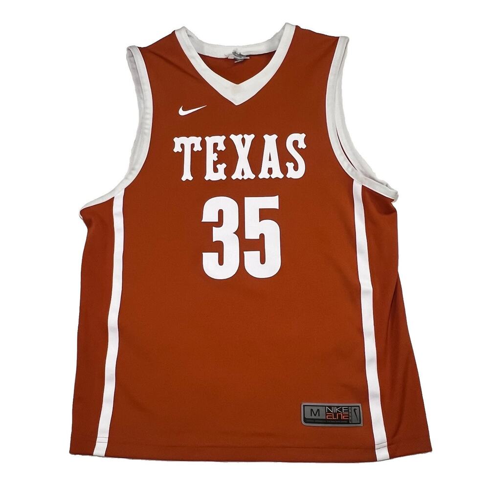 Nike Elite Texas Longhorns Basketball Jersey Men’s Size M #35 Orange White NCAA